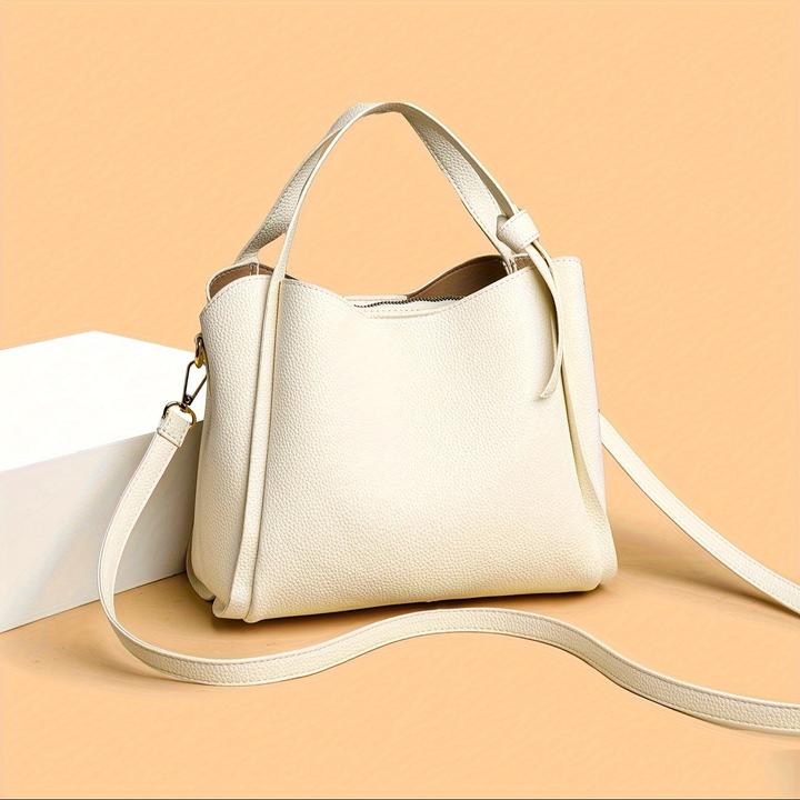 Actual product image Only-Bags.Store Chic Solid Colour Bucket Bag - Versatile crossbody & shoulder handbag with adjustable strap