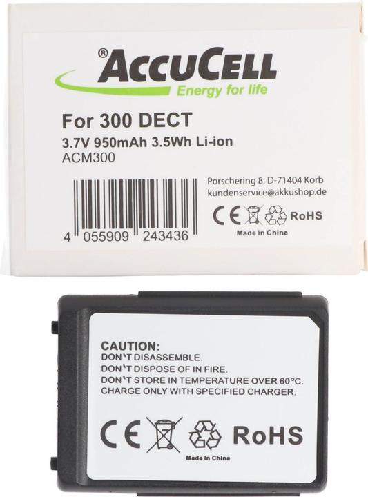 Produktbild AccuCell Akku passend für Alcatel Mobile 300, 400 DECT Akku 3BN66305AAAA000828, max. 950mAh