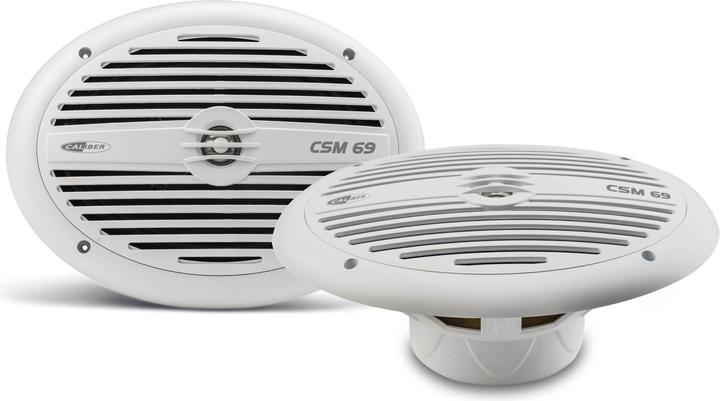 Actual product image Caliber Marine Speaker - 6X9 Splashproof 180 Watt - White (CSM69 NEW)