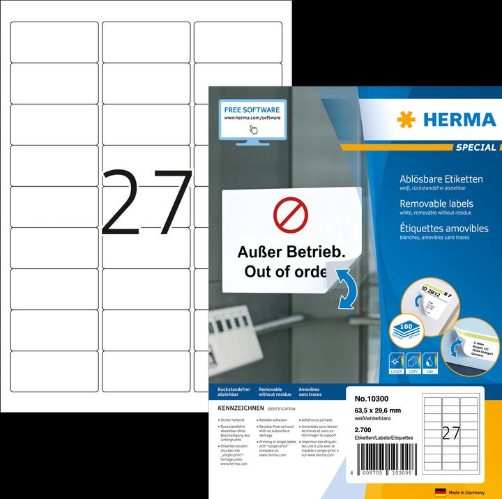 Produktbild HERMA Ablösbare Etiketten A4