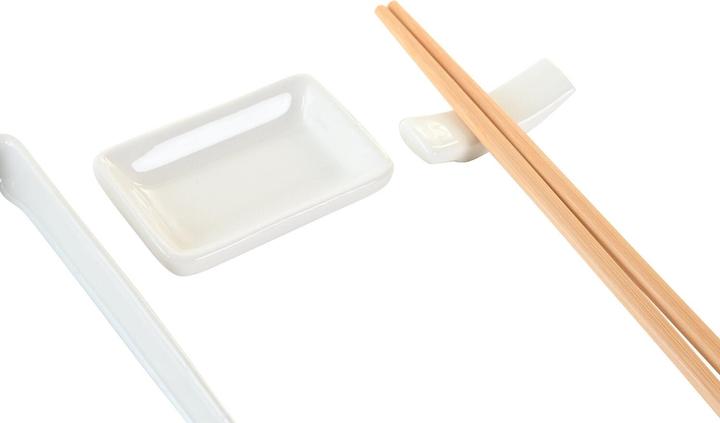 Image du produit DKD Home Decor Sushi-Set 24 x 7 x 2 cm natürlich Weiss Steingut Orientalisch (12 pièce(s))