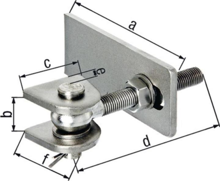GAH Verstellbares Torband 170x30x80x150x34x65mm Edelstahl