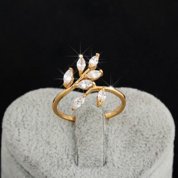 Actual product image Hermex Gold ring RGP with cubic zirconia - gold size 52 (52)