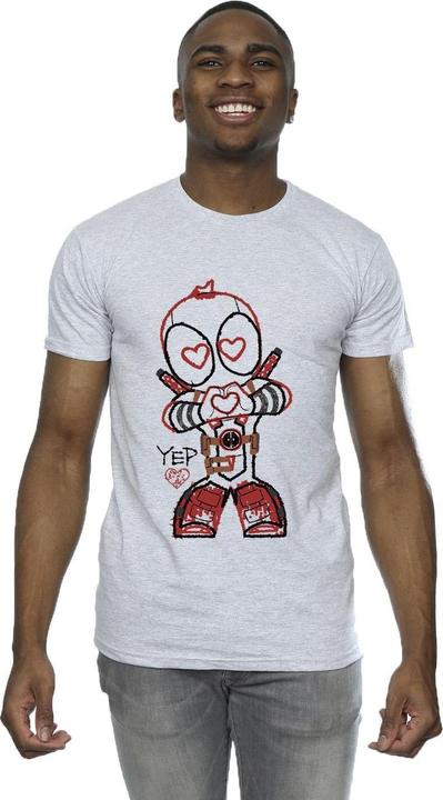 Actual product image Mens Deadpool Love Beam Line T-Shirt (L)