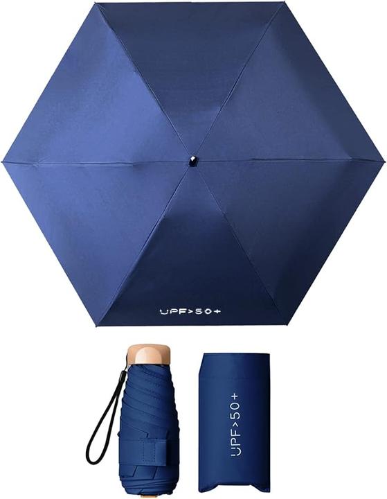 Actual product image Alopini Manual flat five-fold mini folding umbrella with low weight for sunny and rainy days