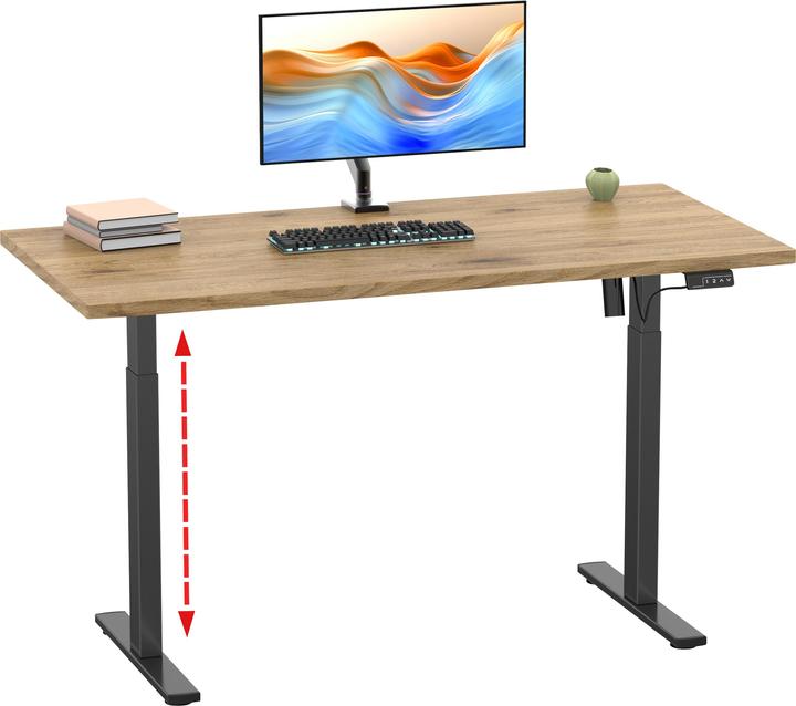 Image du produit VCM Bureau réglable Lona 140x80 sw (140 x 80 x 120 cm)