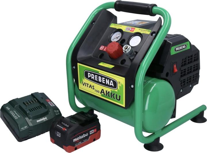 Produktbild Prebena VITAS 100-AKKU Kompressor 18 V 5 l 8 bar CAS Brushless + 1x Akku 5,5 Ah + LadegerÃ¤t (8 Bar, 5 l)