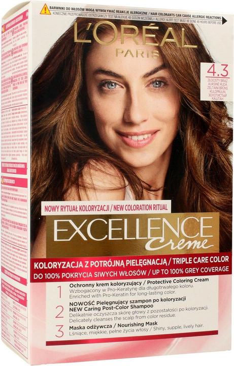 L'Oréal Paris L'Oréal Excellence Creme Hair Dye 4.3 Golden Brown (4.3 Golden Brown)