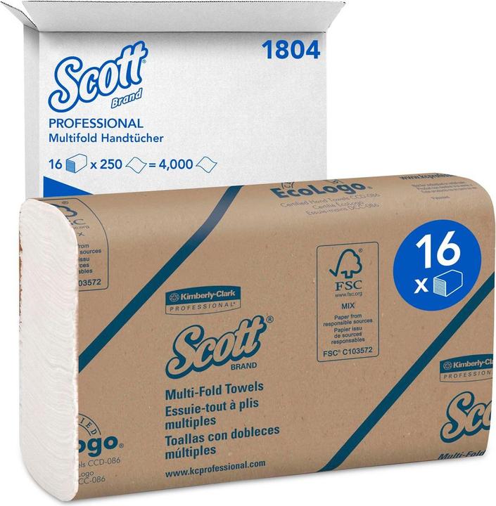 Actual product image Scott Paper towels 1804 Interfold folding 1-ply 4,000 towels (250 x)