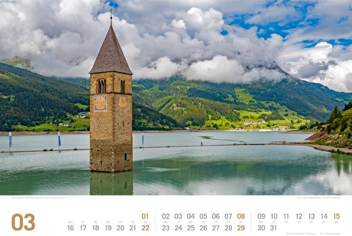Actual product image Südtirol - von Bozen bis zu den drei Zinnen - ReiseLust Kalender 2026 (45 x 33 cm, Hardcover, German)