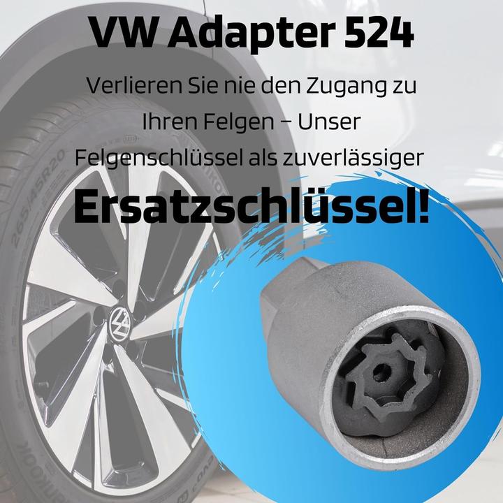 Produktbild SW-Stahl 02383L-4 Felgenschloss-Demontage-Adapter I geeignet für VW I Adapter 524 I Demontage Werkze