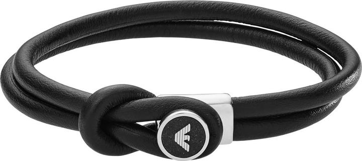 Emporio Armani Essential Armband (19.50 cm, Edelstahl, Leder)