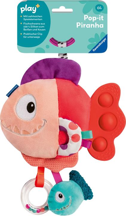 Immagine prodotto Ravensburger 4871 play+ Pop-it Piranha (rosso), peluche con tanti effetti di gioco, giocattolo per bambini