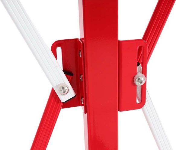 Produktbild Mendler Alu Absperrgitter HWC-B34, mit Rollen, ausziehbar 110x60-500cm - rot-weiss