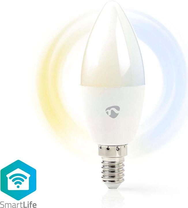 Immagine prodotto Nedis WIFILRW10E14 SmartLife Lampadina LED WLAN E14 470 lm 4,9 W Bianco caldo o freddo 2700 - 6500 K (E14, 4.90 W, 470 lm, 1 x, F)
