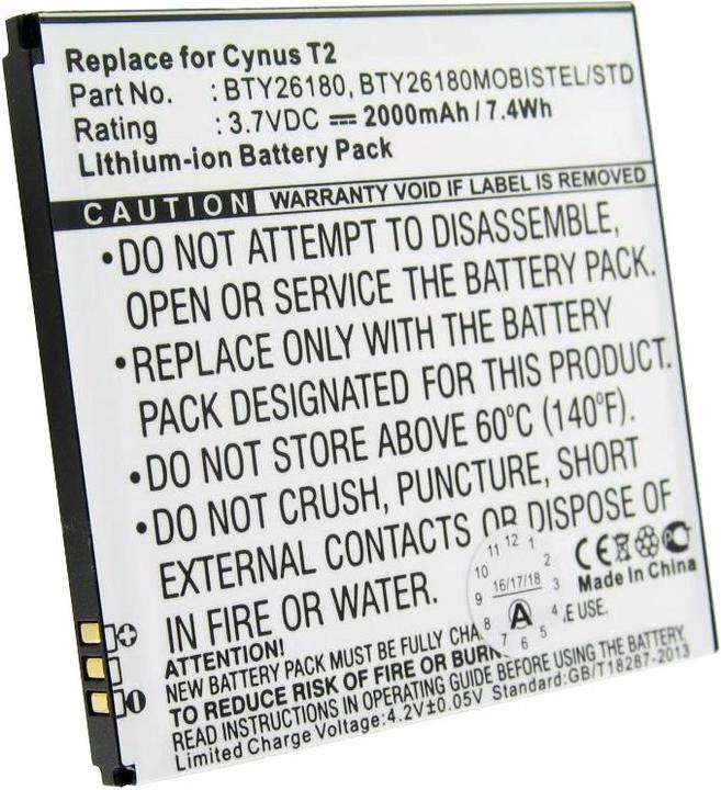 Actual product image AccuCell Battery MOBISTEL Cynus T2 battery as replica from suitable for MT-9081W