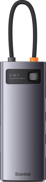 Produktbild Baseus Metal Gleam Series 6-in-1 Multifunctional Type-C HUB Docking Station Gray Type-C to USB3.0*3+PD*1+S (USB-C, 6 Ports)