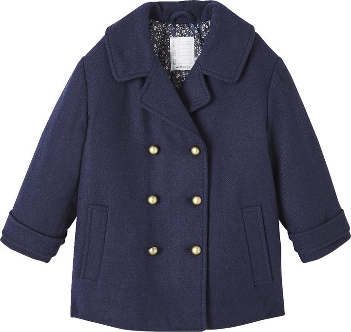 Vertbaudet Mädchen Mantel aus Wollstoff, Wattierung Recycling-Polyester