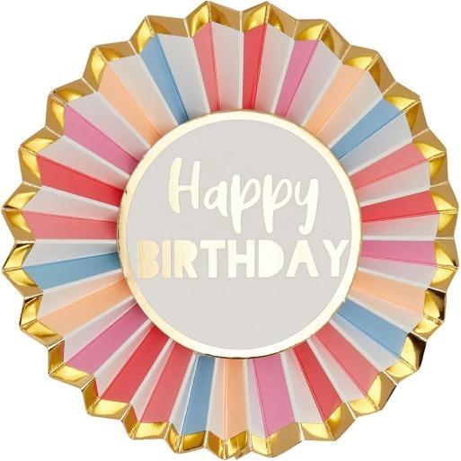 Actual product image TALKING TABLES Rose Happy Birthday Badge