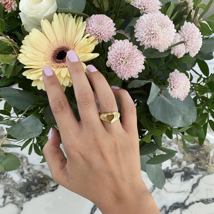Actual product image Candy Carli ring, 925 sterling silver, gold-plated (58, 925 Silver)