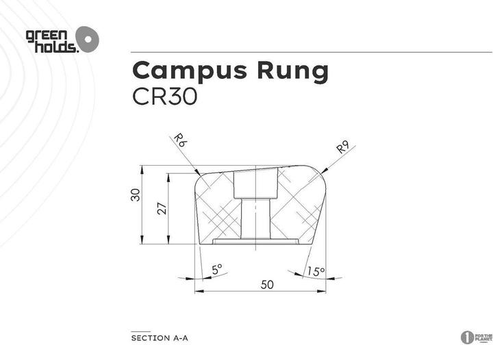 Produktbild Greenholds Campus Rungs System-Klettergriff (1 Stück) (Schwarz)
