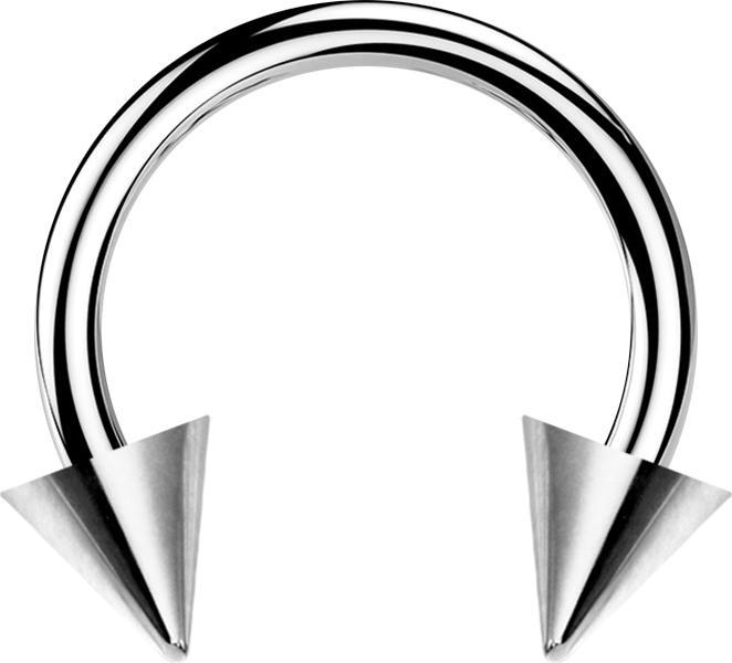 Star Piercing Micro Circular Barbell silber mit zwei Cones (Chirurgenstahl 316L)