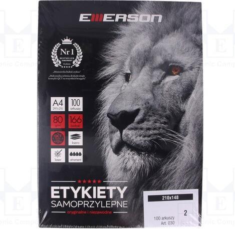Actual product image Emerson Universal adhesive labels A4 for CD 118.0x188.0mm (35K066X)