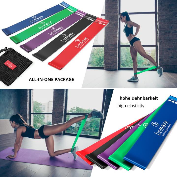 Produktbild BeMaxx Fitness-Schleifenband 5er-Set, Latex