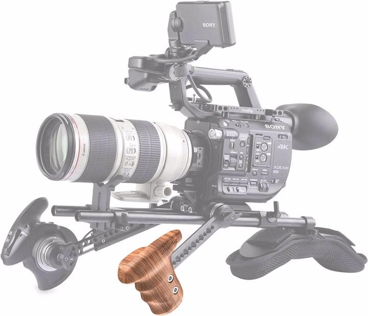 Image du produit SmallRig Poignée en bois du côté gauche avec la rosette d'arrivée (Poignée)
