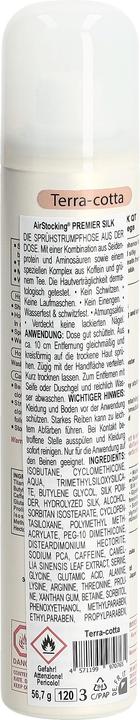 Nutritional values and ingredients Air Stocking PREMIER SILK stocking leg terracotta (Foot deodorant & powder, 214.38 ml)