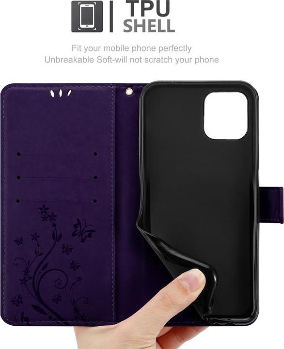 Actual product image Cadorabo Flower Book cover (Apple iPhone 12 mini)