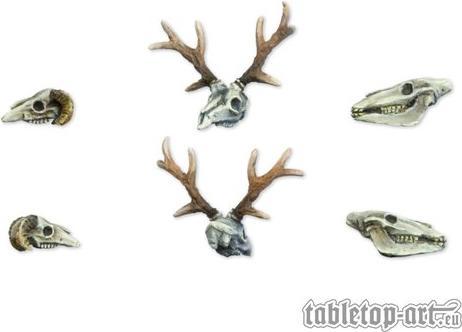 Actual product image Tabletop-Art Accessories Animals Skulls Set 6 pieces (Plastic)