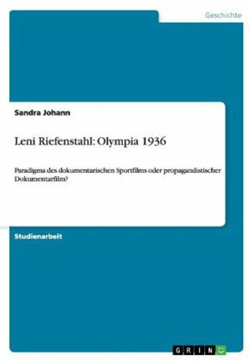 Actual product image Leni Riefenstahl: Olympia 1936 (German, Sandra Johann)
