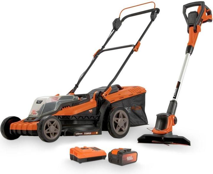Produktbild Powerplus Dual Power Gartengeräte-Set bürstenlos 2 Items - inkl. 2x20V 5.0/2.5Ah Akku - 1 Acc. (Akkubetrieb)