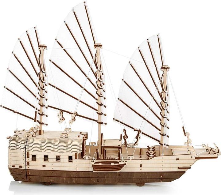 Actual product image Eco Wood Art Mechanical 3D wooden-puzzle - Old asian sailing ship (Djong)