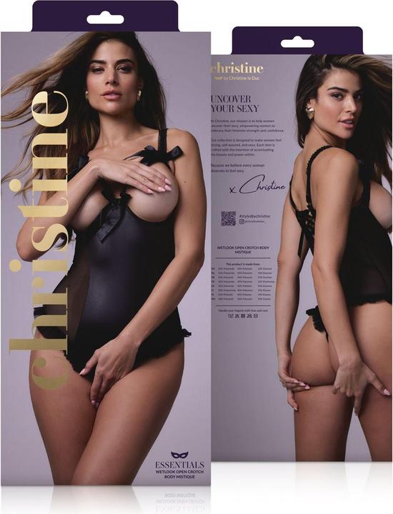Produktbild Christine Le Duc Wetlook Body mit offenem Schritt/Cups Mistique (L)