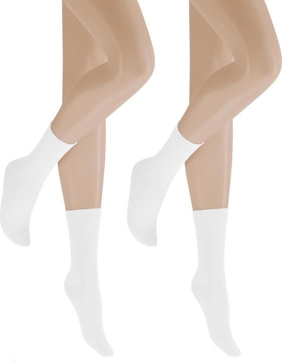 Image du produit Hudson Only Cotton (3 x 2 paires) Chaussettes femmes, couleur 008 blanc, taille 35-38 (Une unité par pack, 35 - 38)