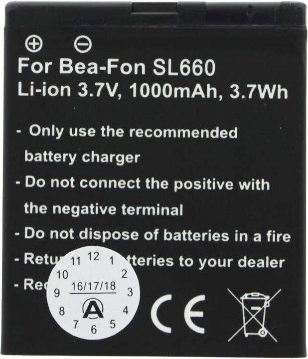 Actual product image AccuCell Battery Bea-Fon SL652A, SL652AF, SL660, SL670