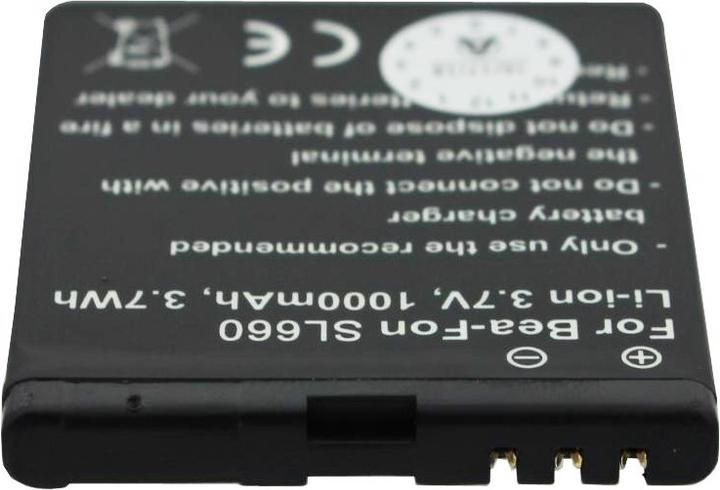 Actual product image AccuCell Battery Bea-Fon SL652A, SL652AF, SL660, SL670