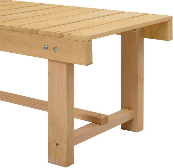 Actual product image Swisshandel24 Gartenbank, 2-Sitzer Sitzbank, Gartenmöbel, Rustikale Bank, Massivholz, Natur, 110 x 38 x 35 cm