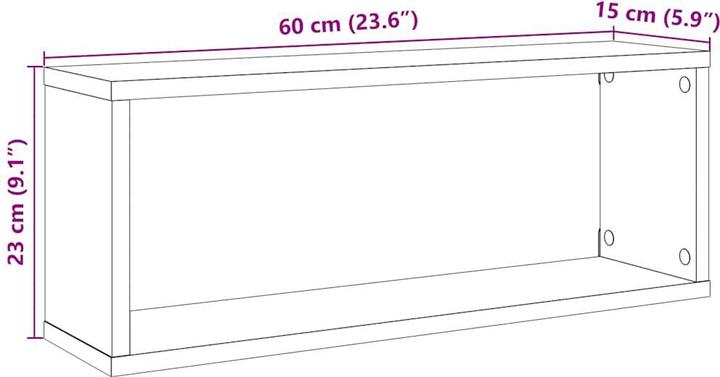 Produktbild VidaXL Wandregal Hängeregal Regalwürfel Cube Lounge CD Regal 6Stk. Altholz-Optik (60 x 15 x 23 cm)