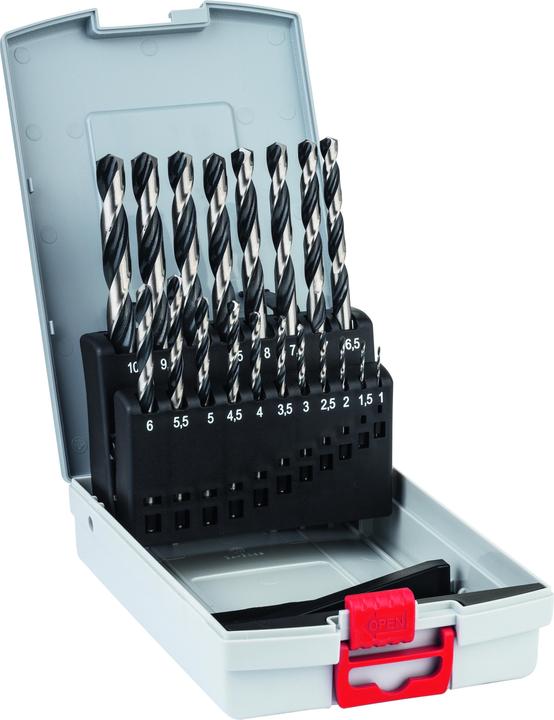 Bosch Professional Zubehör HSS twist drill PointTeQ Set (1 mm, 1.5 mm, 2 mm, 2.5 mm, 3 mm, 3.5 mm, 4 mm, 4.5 mm, 5 mm, 5.5 mm, 6 mm, 6.5 mm, 7 mm, 7.5 mm, 8 mm, 8.5 mm, 9 mm, 9.5 mm, 10 mm)