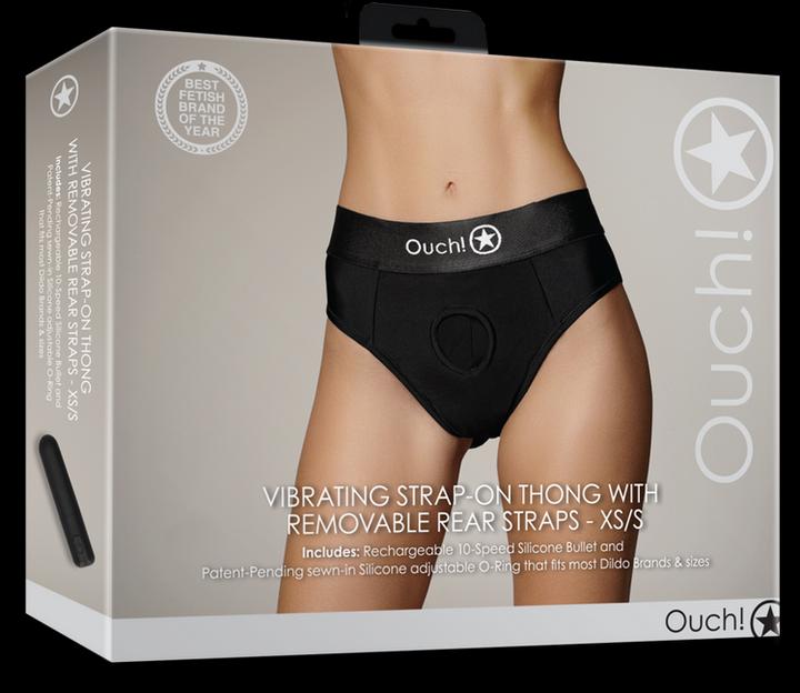 Image du produit Ouch! Vibrating Strap-on Thong - Removable Straps - XS/S (S)