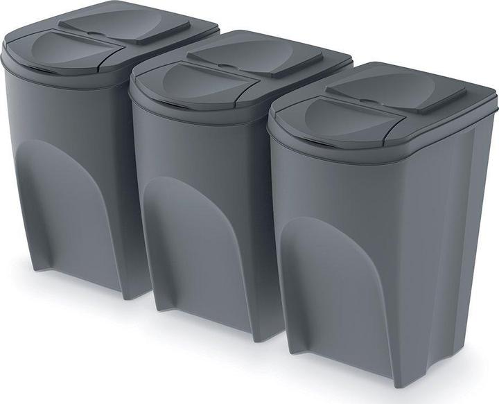 Productafbeelding Prosperplast Kosz na śmieci SortiBox Sortibox do segregacji 3 x 35L szary (IKWB35S3-405U) (35 l)