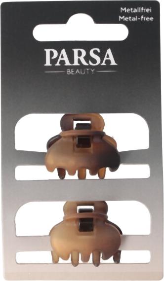 Parsa Beauty PARSA Haarklammern Havanna, matt Klein, 2 Stk. metallfrei (2 Stk.)