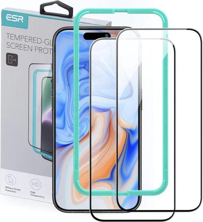 ESR Tempered Glass for iPhone 16 Plus (2 pcs.) (2 Stück, Apple iPhone 16 Plus)