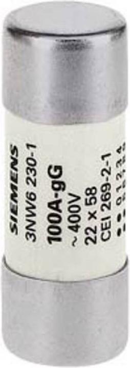 Produktbild Siemens SENTRON Zylindersicherungseinsatz A gG Un AC (Zylindersicherung, 50 A)