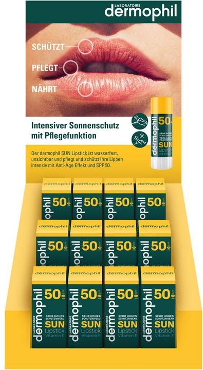 Dermophil Sun Lipstick Disp SPF50 12