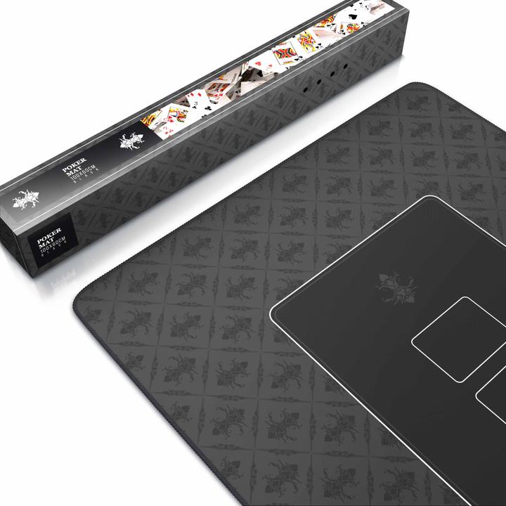 Image du produit CSL Tapis de poker, tapis de poker avec motif XXL 1000x600mm, table de poker, tapis de table, noir