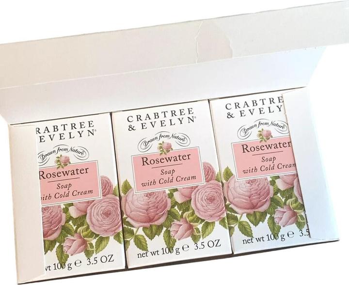 Immagine prodotto Floris Crabtree & Evelyn Set Trio Sapone Idratante all'Acqua di Rose - 3 Pezzi, 100 Grammi (Dispositivo)
